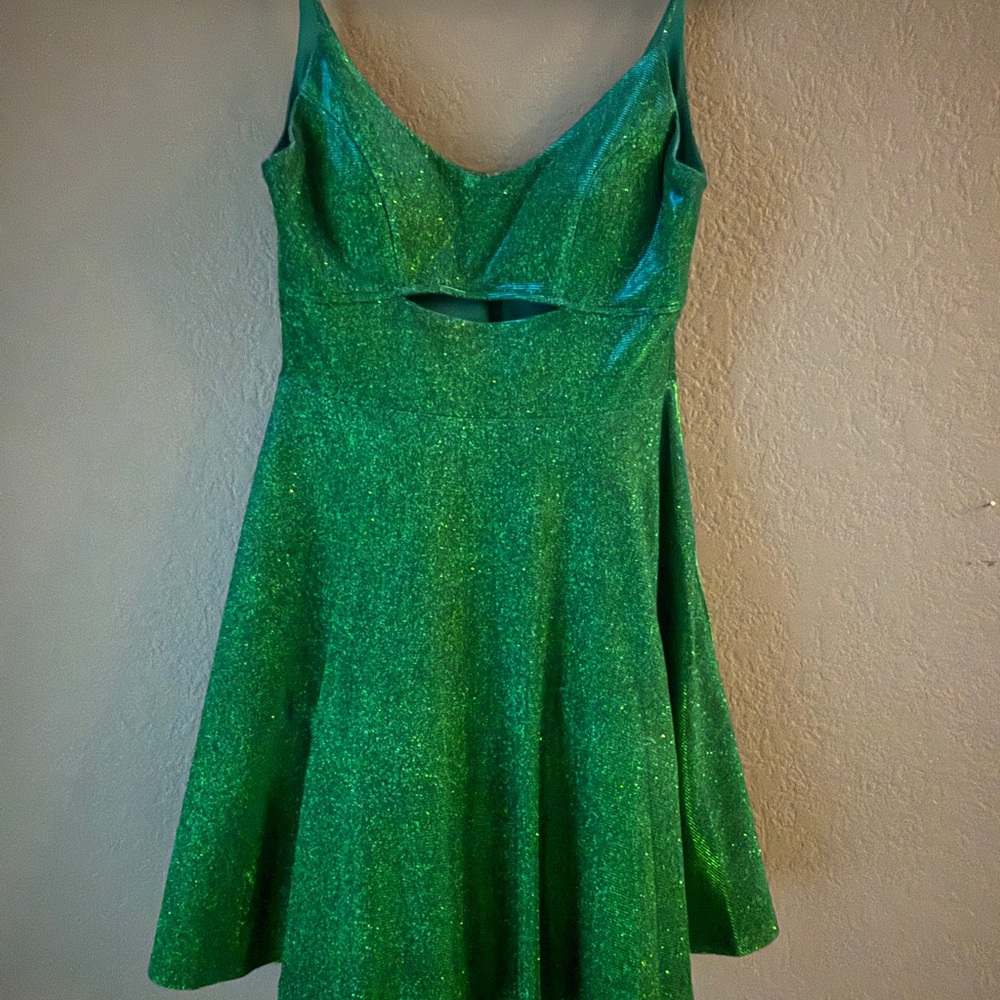 Green Glitter Mini Dress